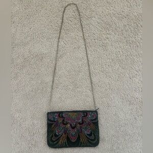 Vintage Regale Ltd Beaded Evening Bag Art Deco Multicolor Glass Bead Purse
